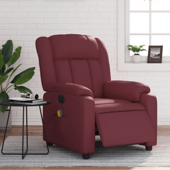 Fauteuil de massage inclinable électrique rouge bordeaux