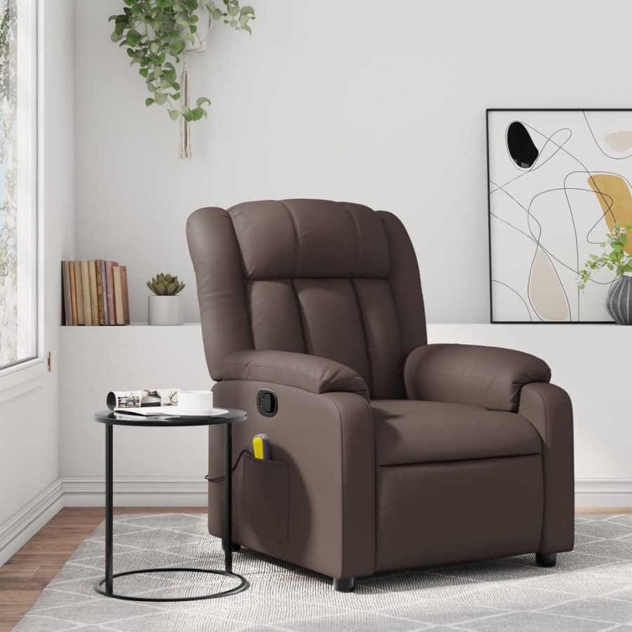 Fauteuil de massage inclinable Marron Similicuir