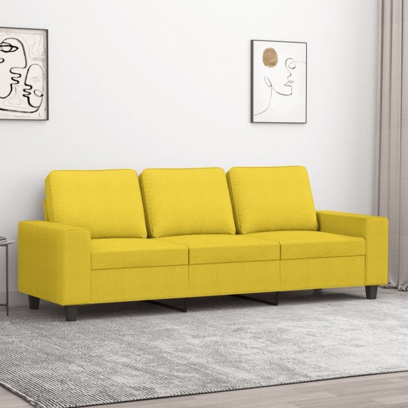 Canapé à 3 places Jaune clair 180 cm Tissu