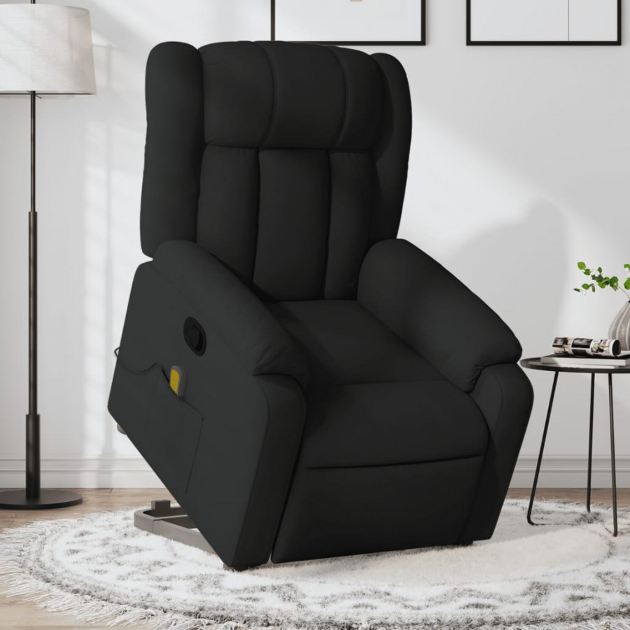 Fauteuil de massage inclinable Noir Tissu