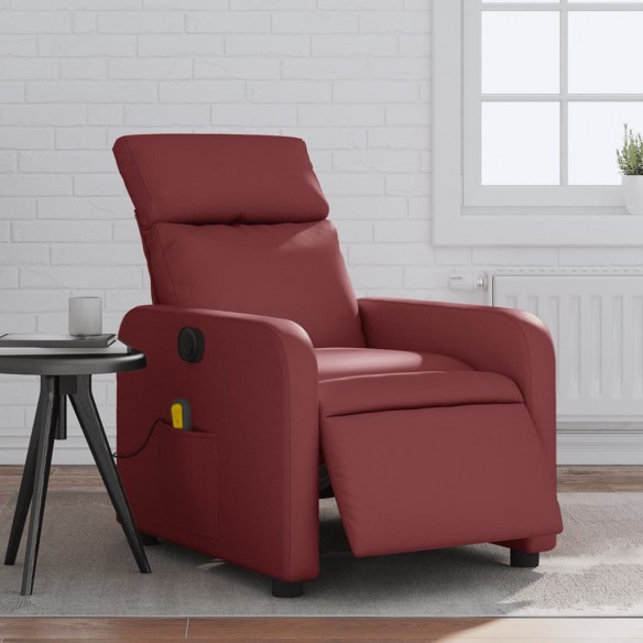 Fauteuil de massage inclinable électrique rouge bordeaux