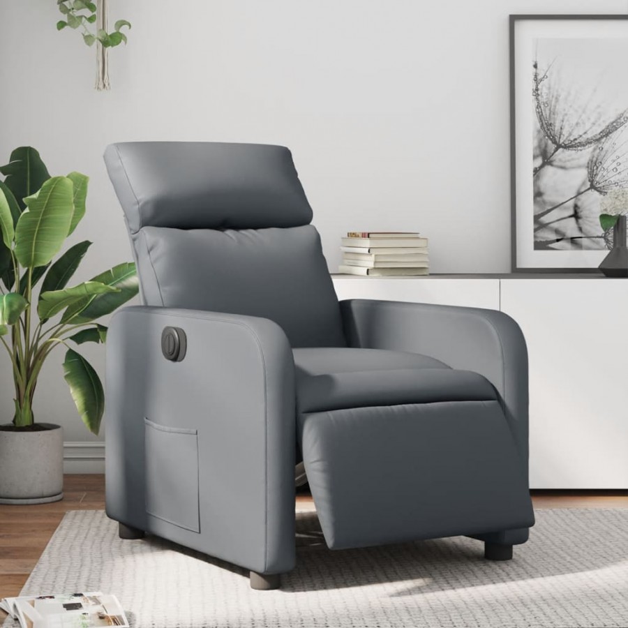 Fauteuil inclinable électrique Gris Similicuir