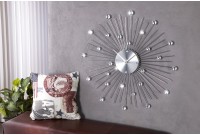 Horloge murale 50 cm design Soleil en perle de cristaux