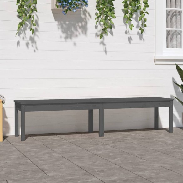 Banc de jardin à 2 places gris 203,5x44x45cm bois massif de pin