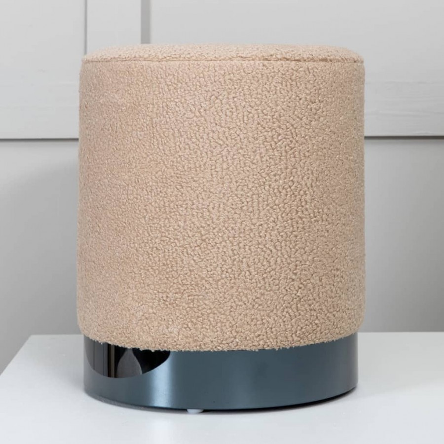 Venture Home Pouf Benji 35x35x42,5 cm Teddy Beige et noir