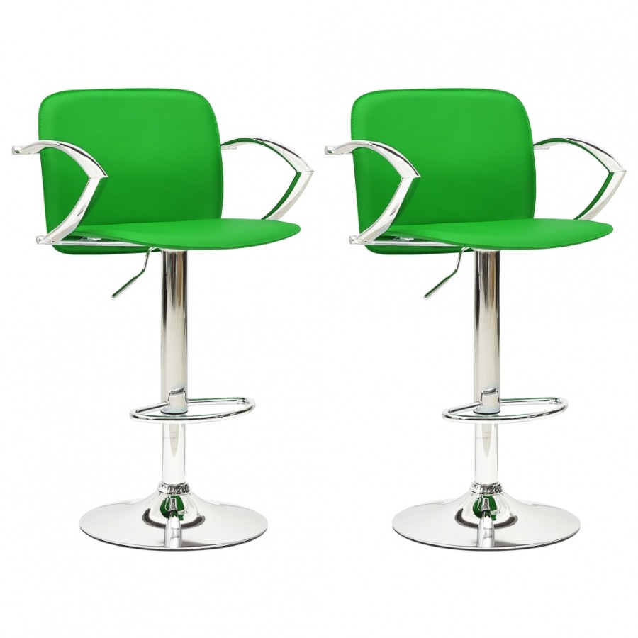 Tabourets de bar lot de 2 vert cuir artificiel