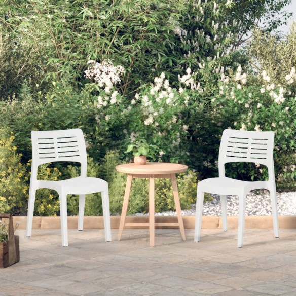 Chaises de jardin 2 pcs Blanc Polypropylène