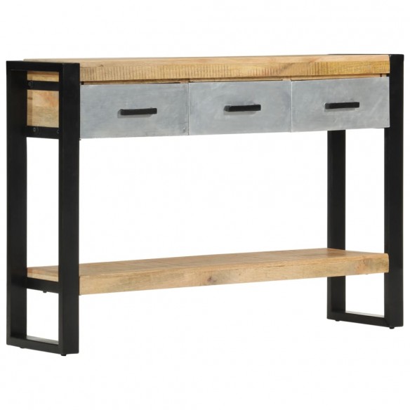 Table console 110x30x76 cm bois de manguier massif brut