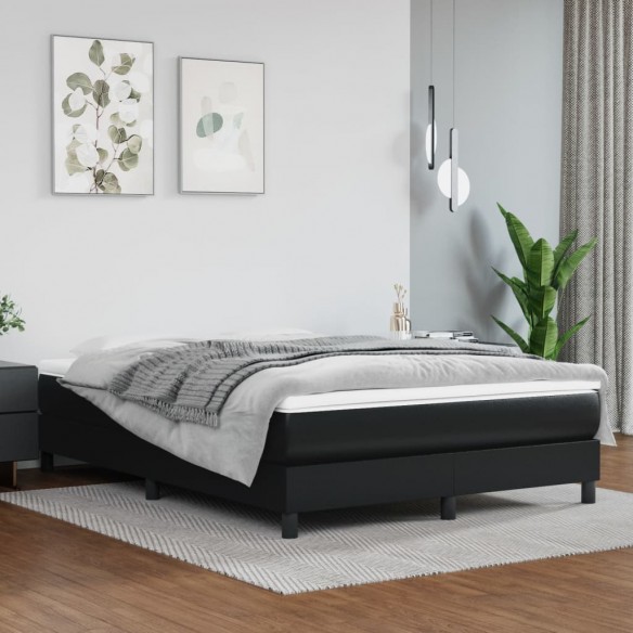 Cadre de lit avec matelas Noir 140x190 cm Similicuir