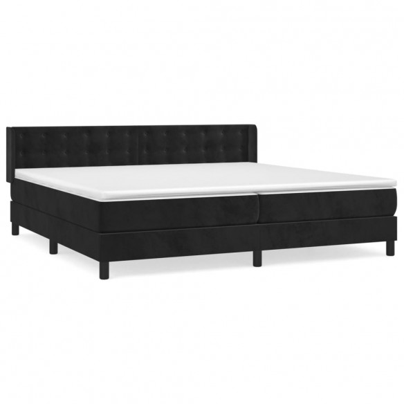 Cadre de lit et matelas Noir 200x200 cm Velours