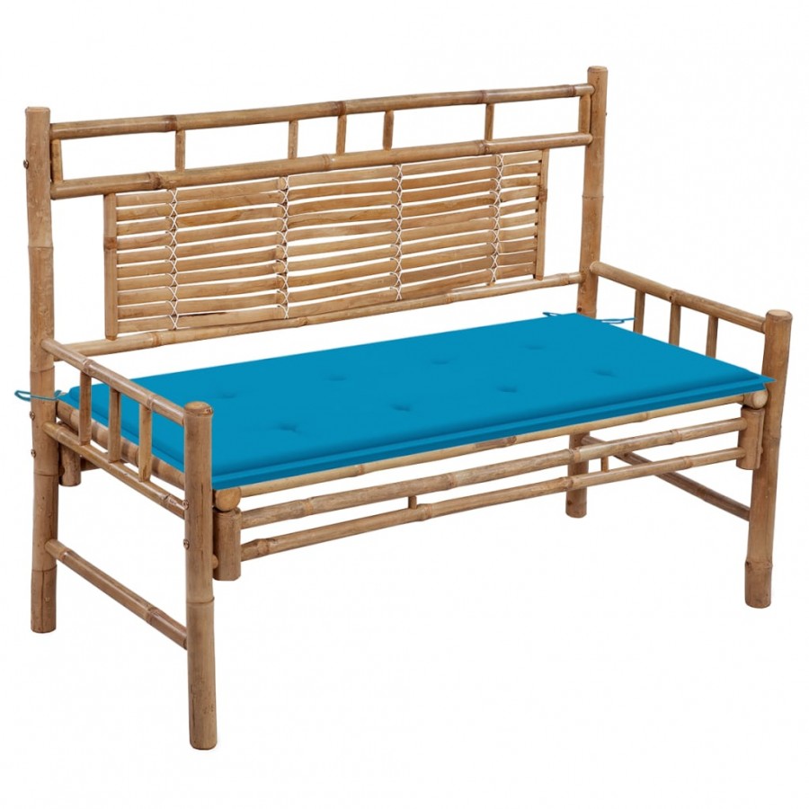 Banc de jardin avec coussin 120 cm Bambou