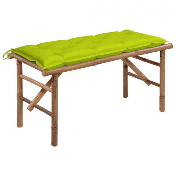 Banc de jardin pliable avec coussin 118 cm Bambou