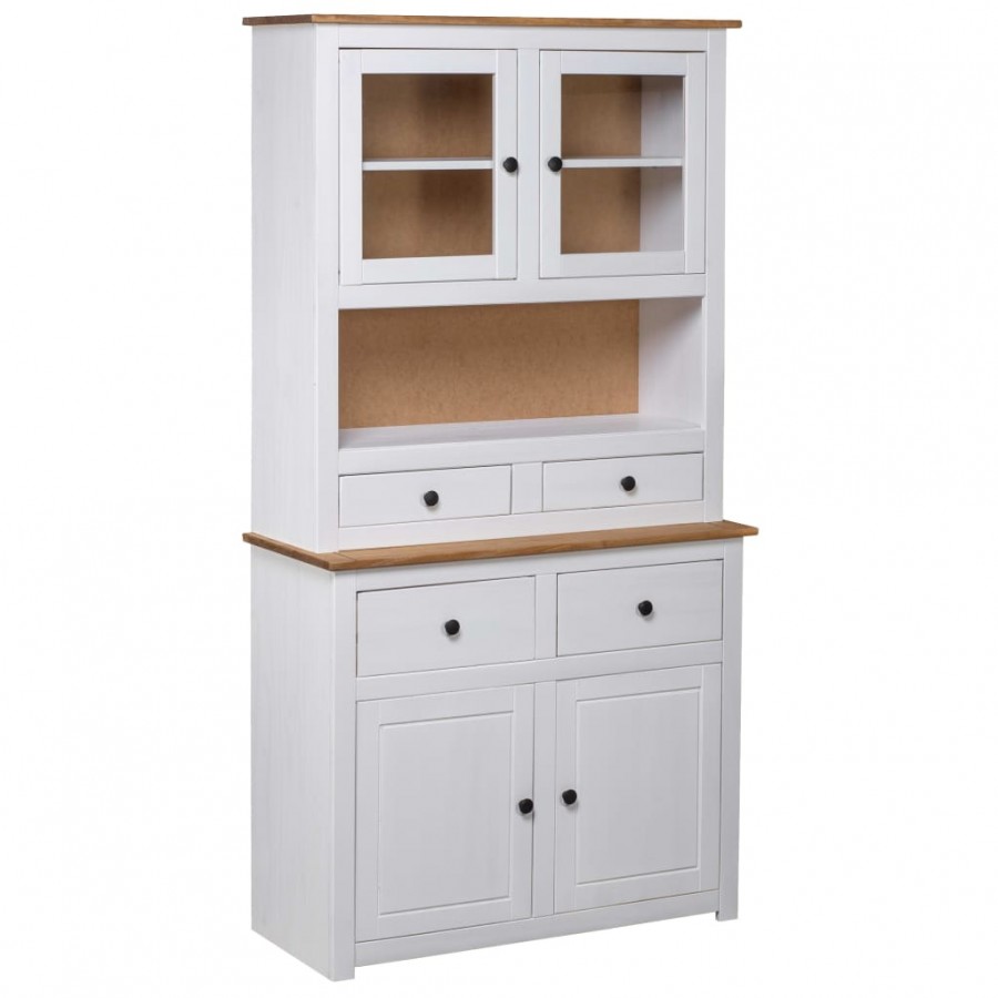 Buffet haut Blanc 93x40,5x180 cm Pin Gamme Panama