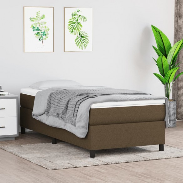 Cadre de lit avec matelas Marron foncé 100x200 cm