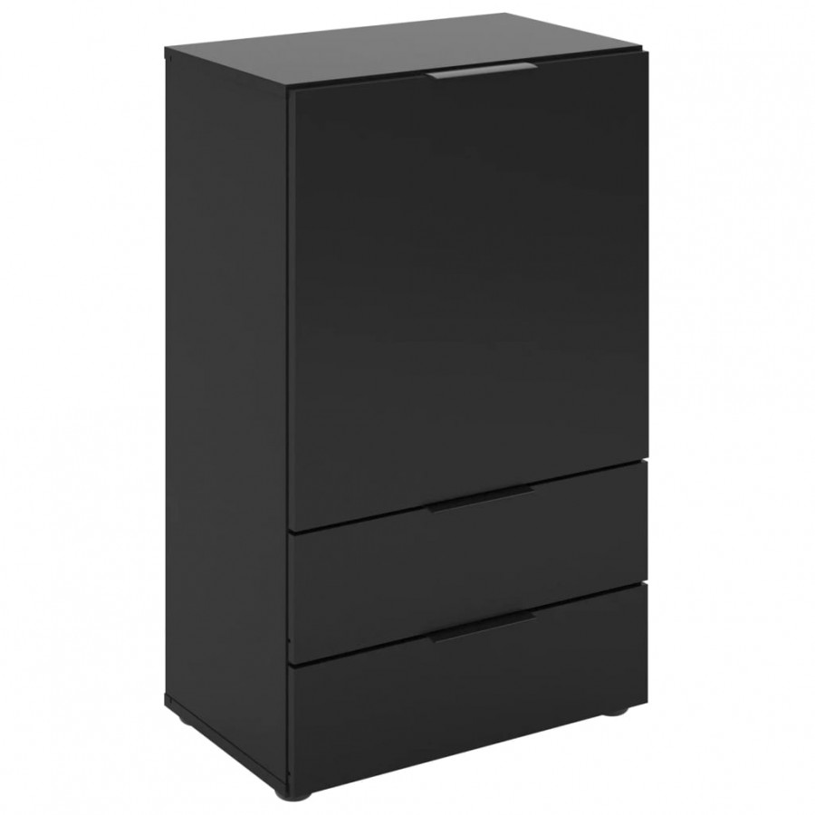 FMD Commode avec tiroir et portes 49,7x31,7x81,3 cm noir