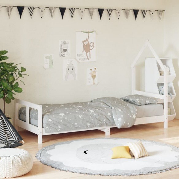 Cadre de lit pour enfants blanc 80x200 cm bois de pin massif