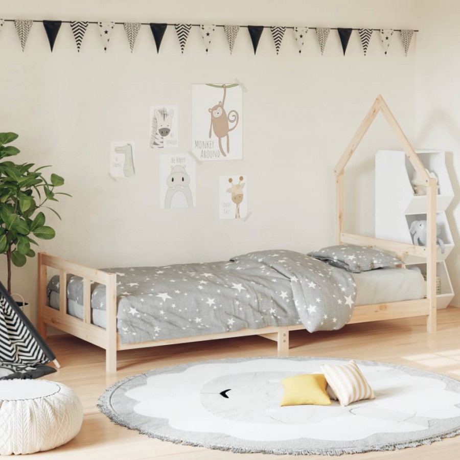 Cadre de lit pour enfants 90x200 cm bois de pin massif