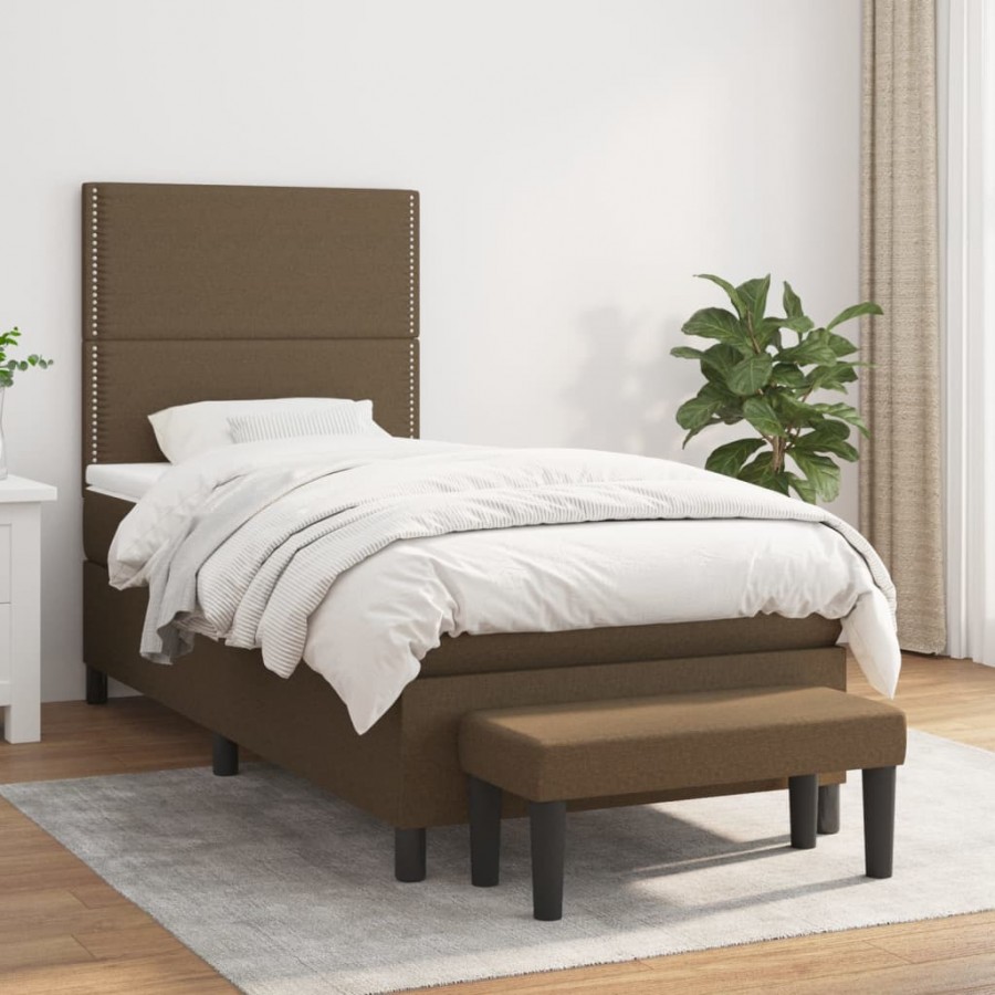 Cadre de lit avec matelas Marron foncé 80x200 cm