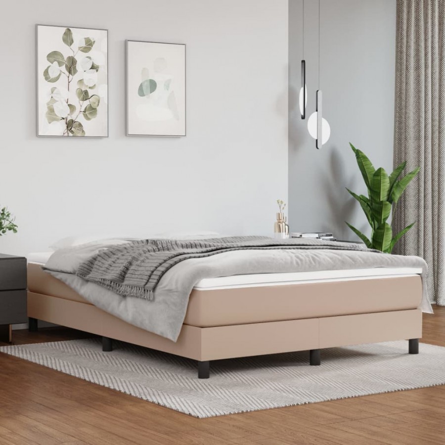 Cadre de lit avec matelas Cappuccino 140x190 cm