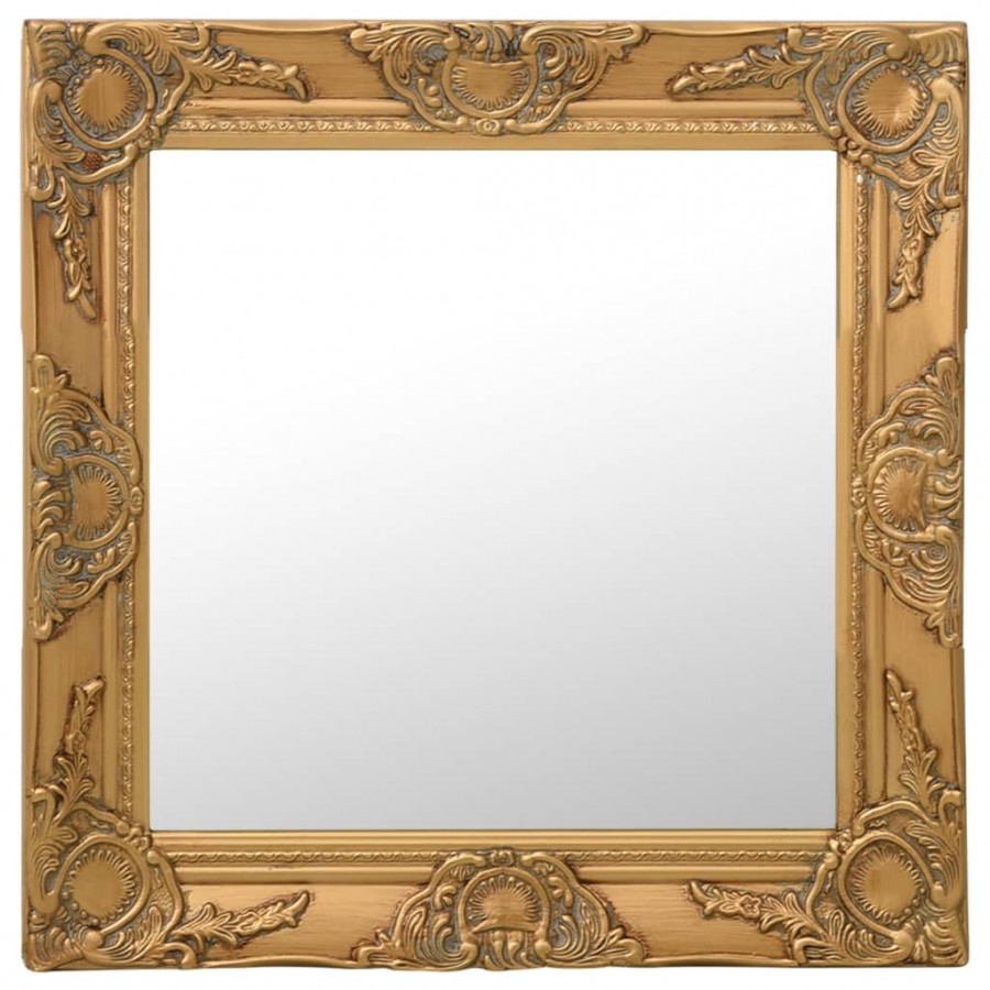 Miroir mural style baroque 50x50 cm Doré