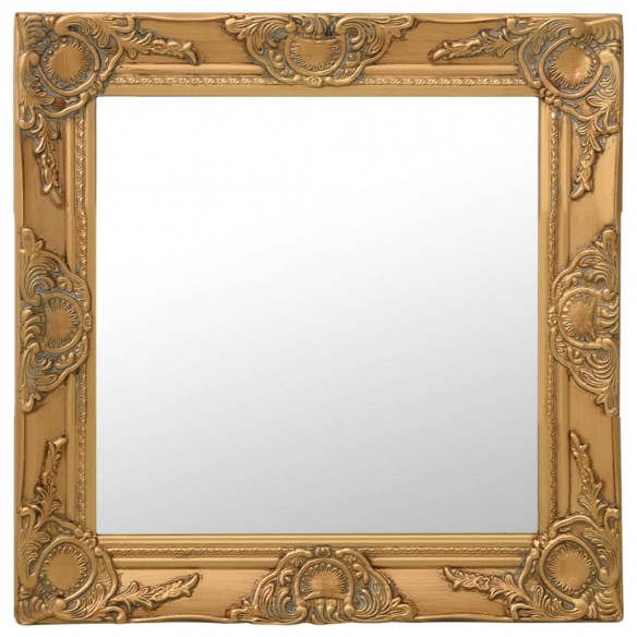 Miroir mural style baroque 50x50 cm Doré