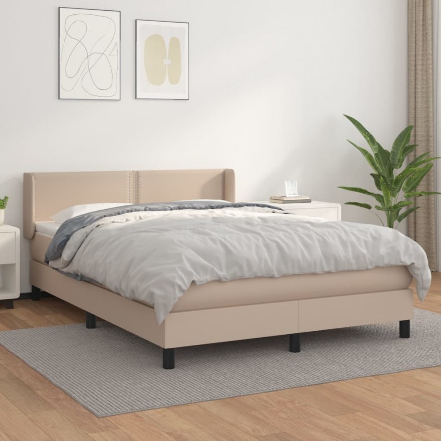 Cadre de lit avec matelas Cappuccino 140x190 cm