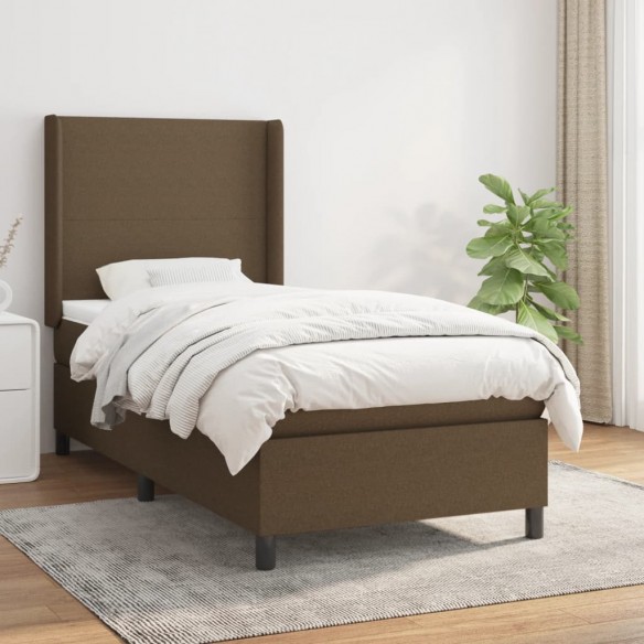 Cadre de lit avec matelas Marron foncé 80x200 cm