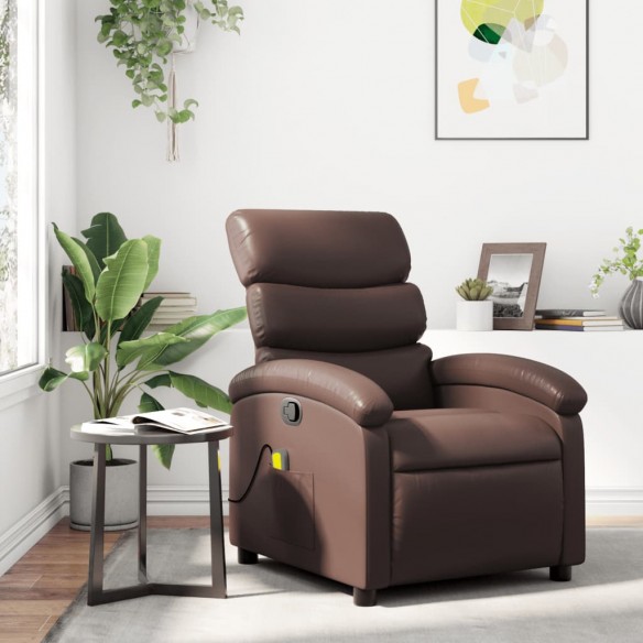 Fauteuil de massage inclinable Marron Similicuir