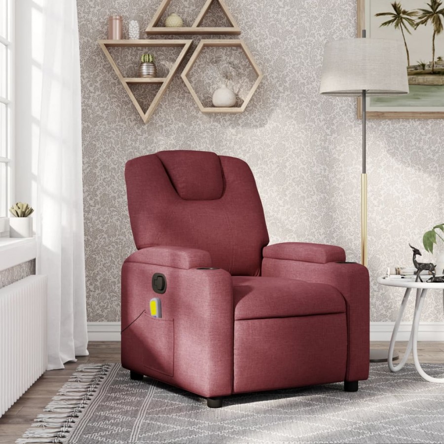 Fauteuil de massage inclinable Rouge bordeaux Tissu