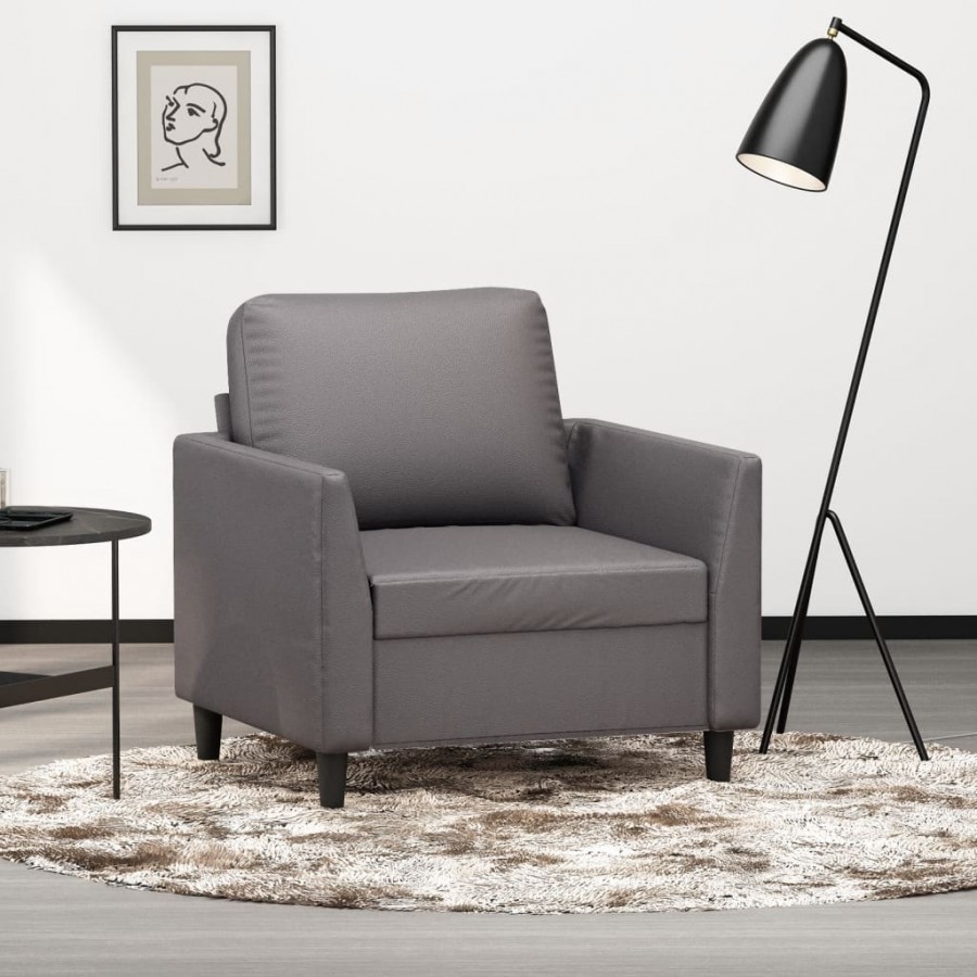 Fauteuil Gris 60 cm Similicuir