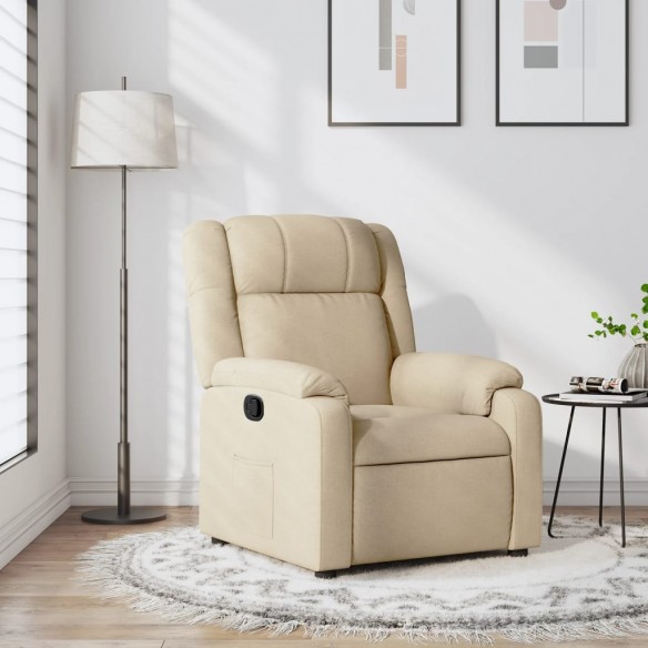 Fauteuil inclinable Crème Tissu