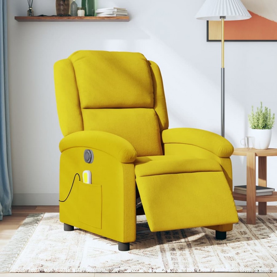 Fauteuil inclinable de massage électrique jaune velours