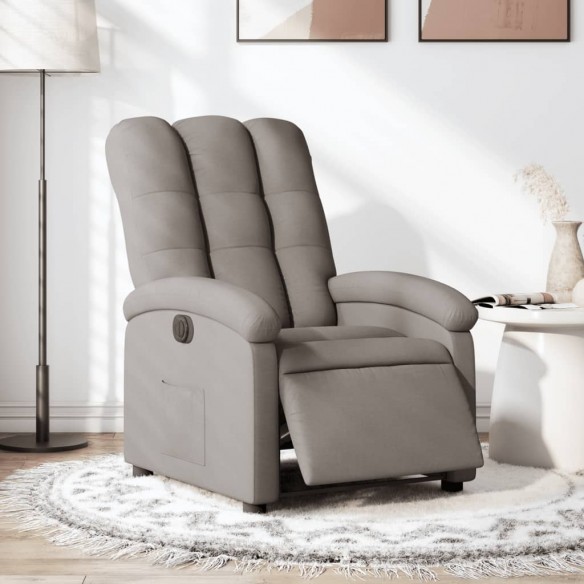 Fauteuil inclinable électrique Taupe Tissu