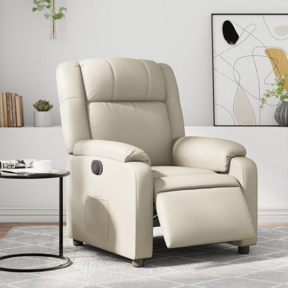 Fauteuil inclinable électrique Crème Similicuir