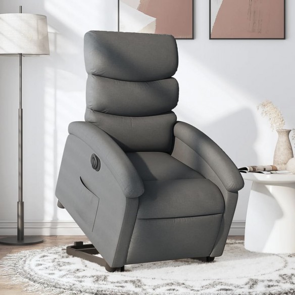 Fauteuil inclinable électrique gris foncé tissu