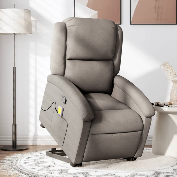 Fauteuil inclinable de massage Taupe Tissu