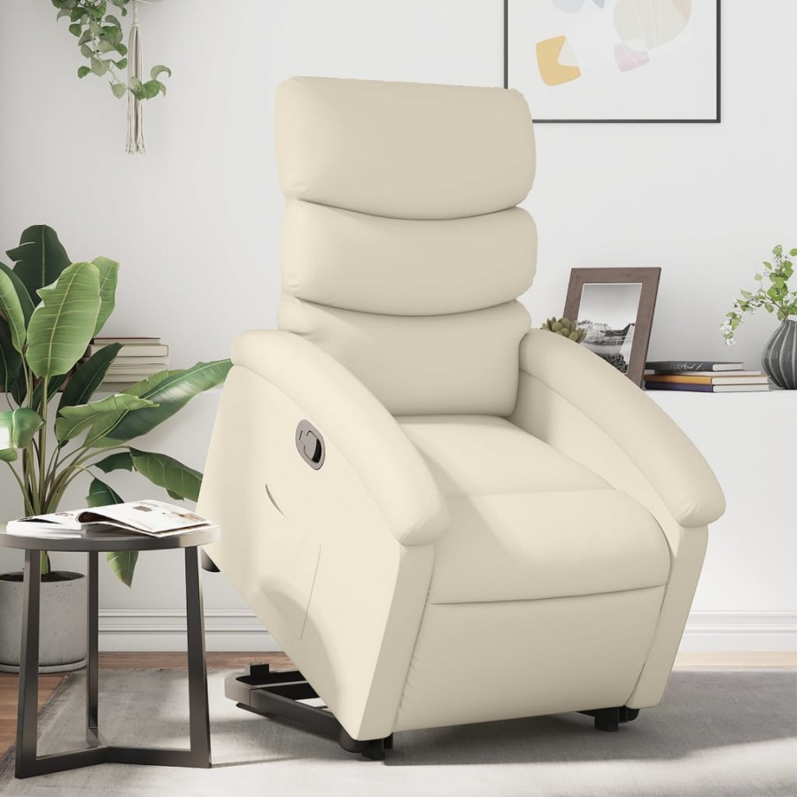 Fauteuil inclinable Crème Similicuir