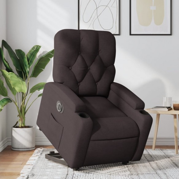 Fauteuil inclinable électrique marron foncé tissu