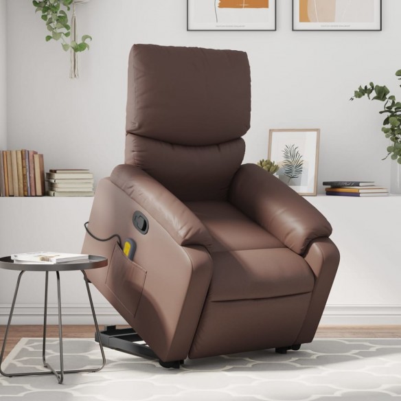 Fauteuil inclinable de massage Marron Similicuir