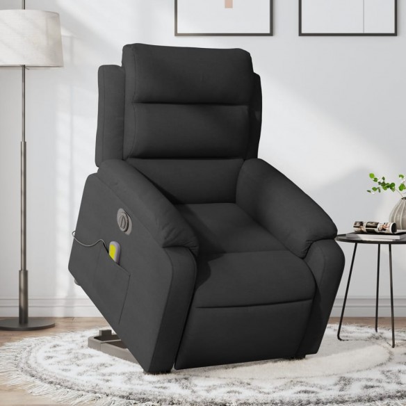 Fauteuil inclinable de massage électrique Noir Tissu