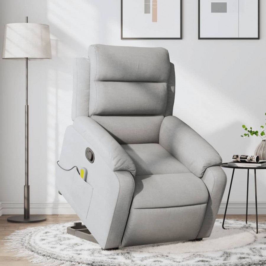 Fauteuil de massage inclinable Gris clair Tissu