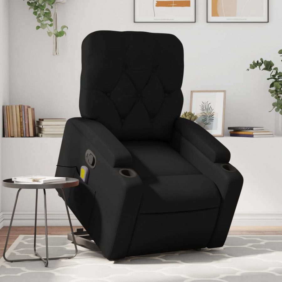 Fauteuil inclinable de massage Noir Similicuir