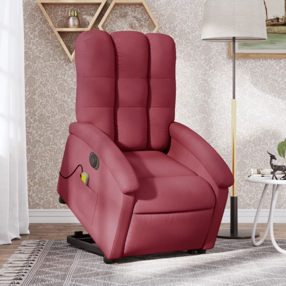 Fauteuil inclinable de massage électrique Rouge bordeaux Tissu