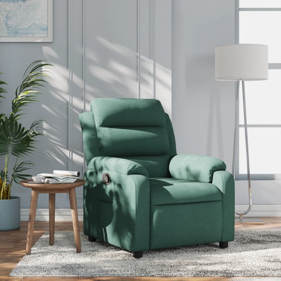 Fauteuil inclinable Vert foncé Tissu