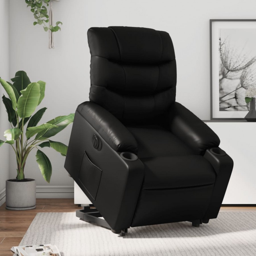 Fauteuil inclinable électrique noir similicuir