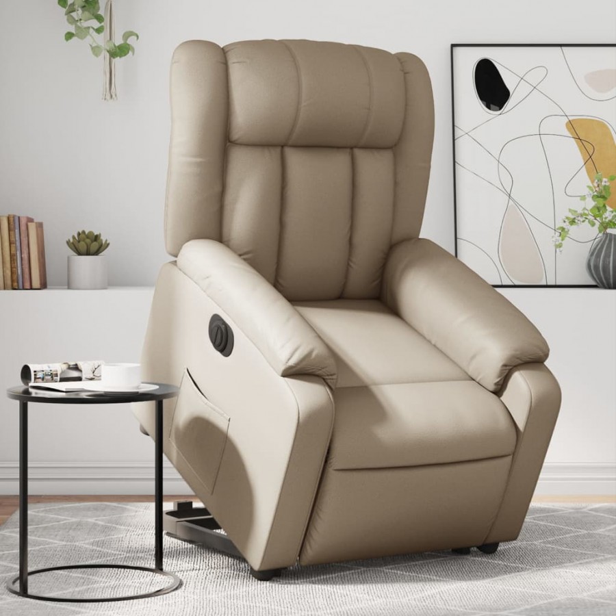 Fauteuil inclinable électrique cappuccino similicuir