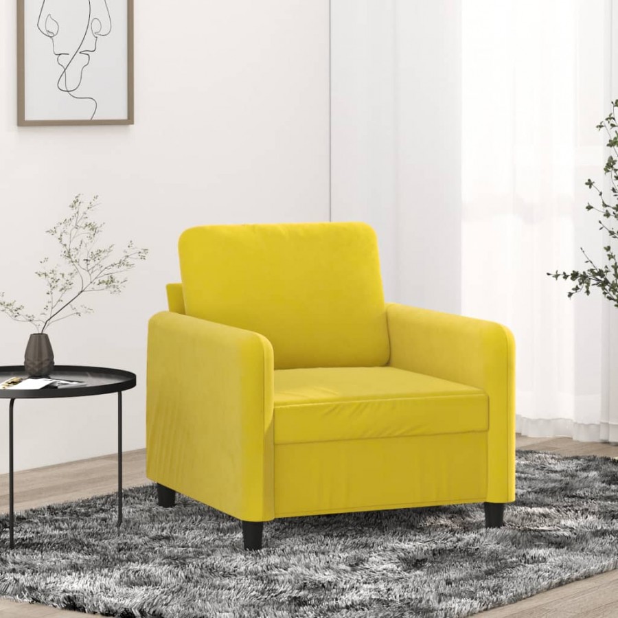 Fauteuil Jaune 60 cm Velours