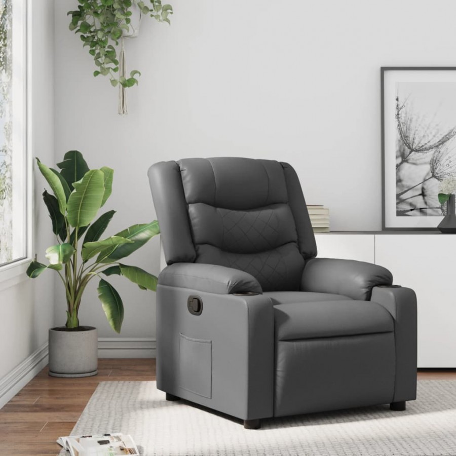 Fauteuil inclinable Gris Similicuir