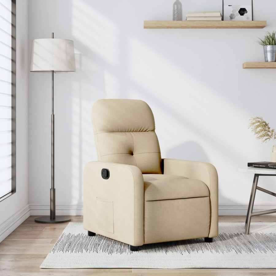 Fauteuil inclinable Crème Tissu