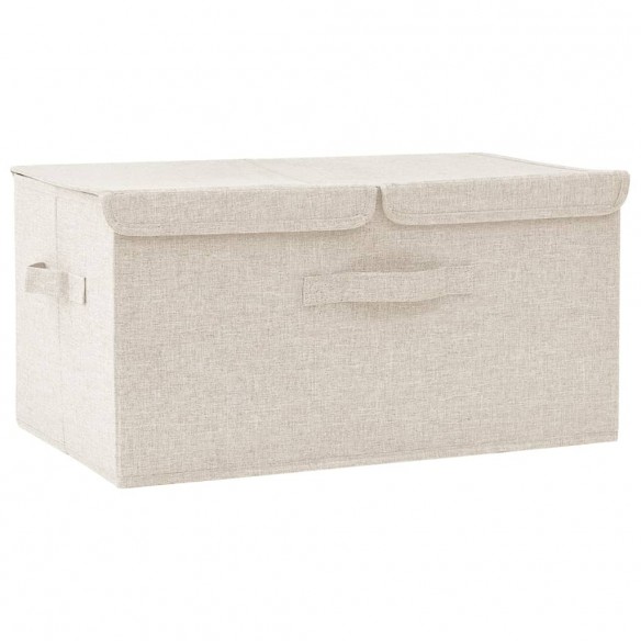 Boîte de rangement Tissu 50x30x25 cm Crème